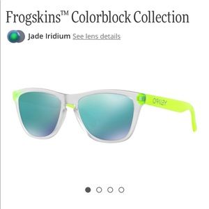 Oakley Frogskin Sunglasses Clear with Jade Iridium